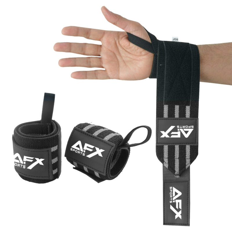 afx wrist wraps elasticated white black